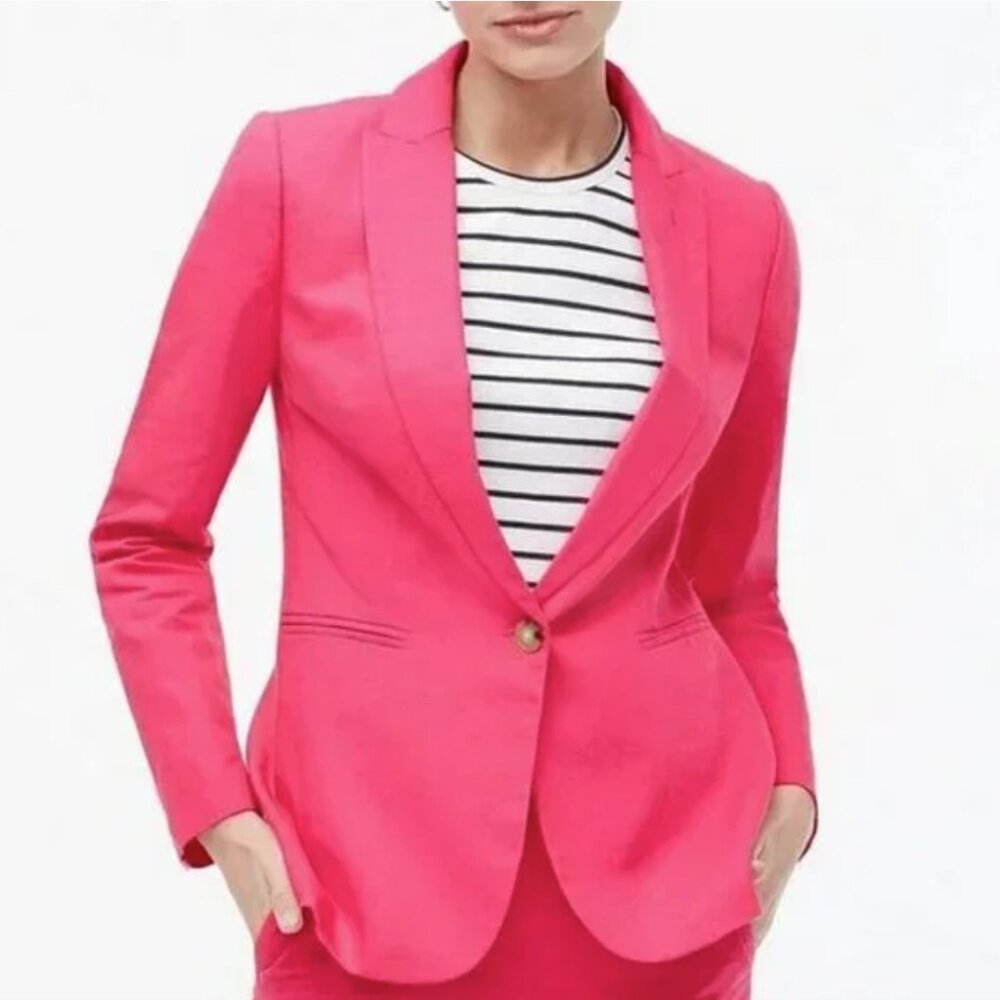 ✨ J.Crew Factory Linen-Blend One-Button Blazer -‎ New✨
